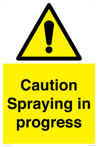 Caution Spraying in progress